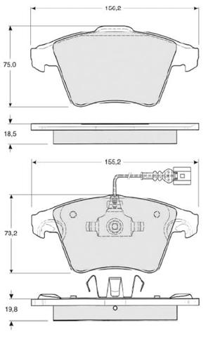 Передні тормозні колодки BDS325 Starline