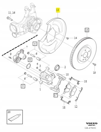Захист гальмівного диска заднього, правого Volvo 31665970 ціна, від 12.68 USD