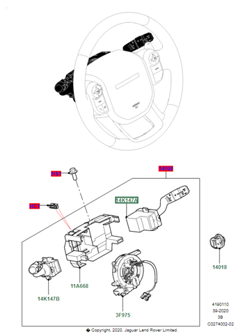 Перемикач підрульовий, правий Land Rover LR125107 ціна, від 50.66 USD