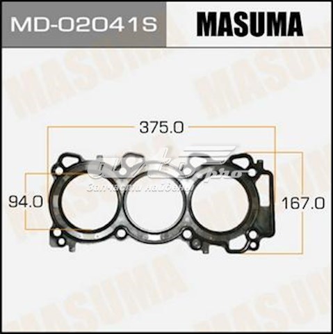 MD02041S Masuma Прокладка головки блоку циліндрів (ГБЦ), ліва