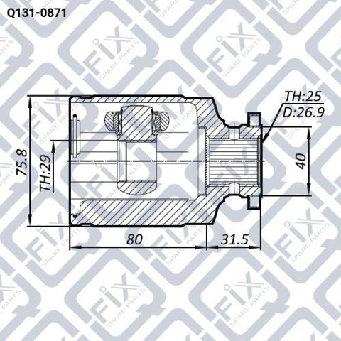 ШРКШ внутрішній, передній Q-fix Q1310871 ціна, від 37.33 USD