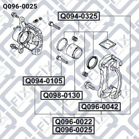 Купити Q0960025 Q-fix Супорт гальмівний передній лівий
