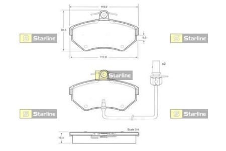 BDS144 Starline Передні гальмівні колодки