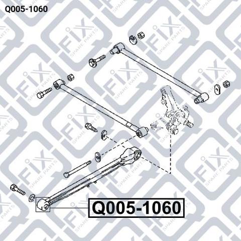 Сайлентблок заднього поздовжнього важеля, передній Q-fix Q0051060 ціна, від 6.13 USD
