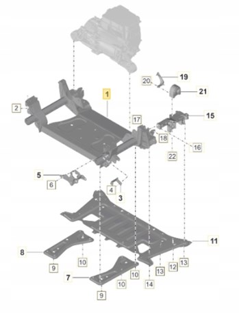 Балка передньої підвіски, підрамник 9J1400048C Porsche