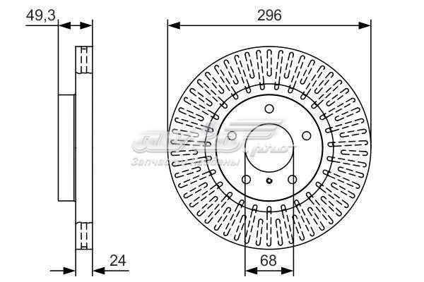 Диск гальмівний передній 0986479T44 Bosch