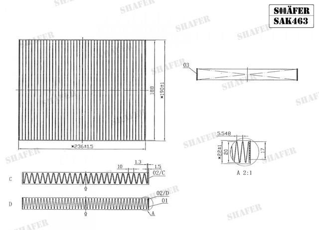 Фільтр салону SAK463 Shafer