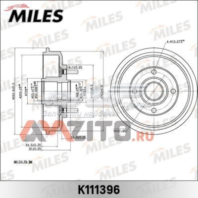 Барабан гальмівний задній K111396 Miles