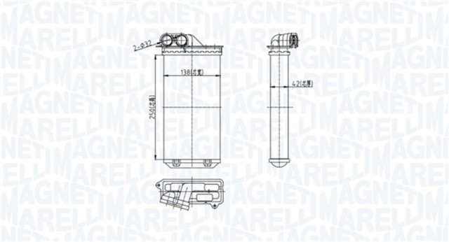 BR460 Magneti Marelli Радіатор опалювача салону