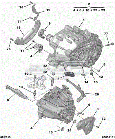 Корпус коробки передач 2206Z6 Peugeot/Citroen