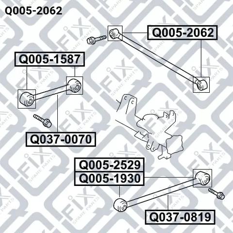 Q0052062 Q-fix Сайлентблок тяги поперечної, задньої підвіски