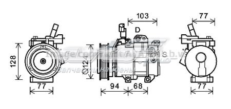 Компресор системи кондиціювання Mando DC977012F031 ціна, від 279.11 USD