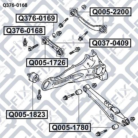 Болт кріплення заднього розвального важеля, внутрішній Q-fix Q3760168 ціна, від 4.47 USD