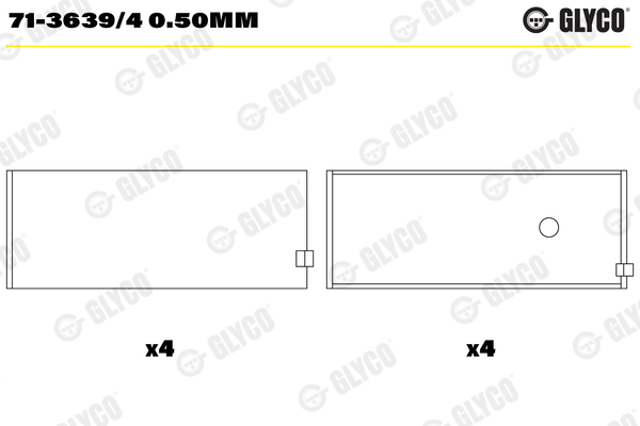 7136394050MM Glyco Вкладиші коленвала, шатунні, комплект, 2-й ремонт (+0,50)