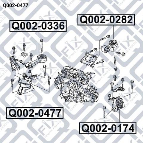 Подушка (опора) двигуна, права нижня Q-fix Q0020477 ціна, від 48.10 USD
