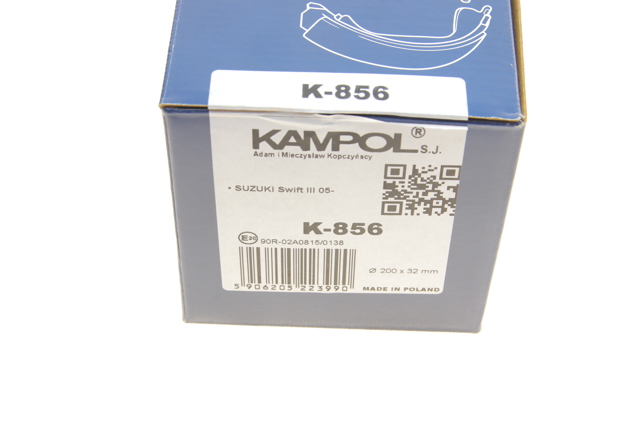 K856 Kampol Колодки гальмівні задні, барабанні