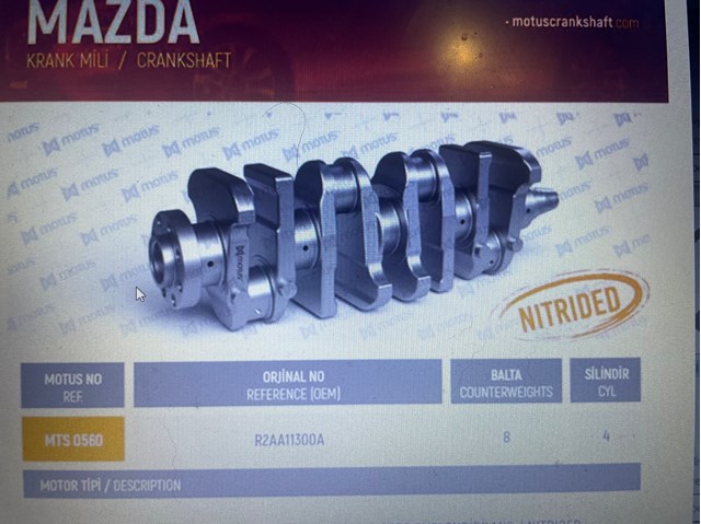 Колінвал двигуна на Mazda 6 (GH)