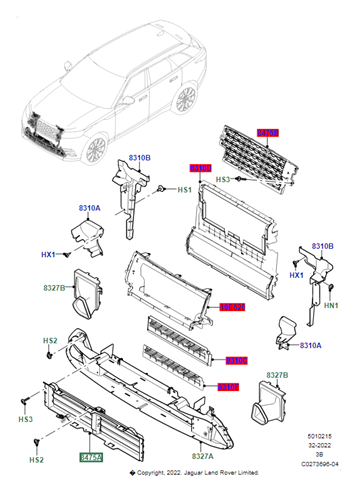 Жалюзі радіатора охолодження LR092691 Land Rover