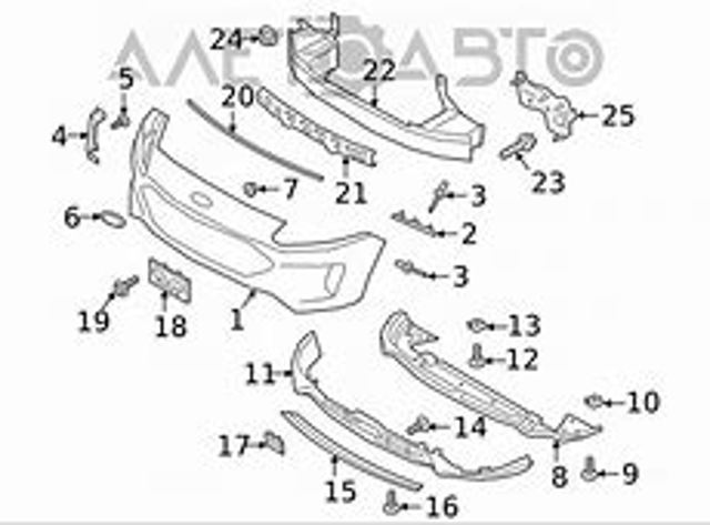 Праве кріплення переднього бампера FPS FP2846932 ціна, від 14.98 USD