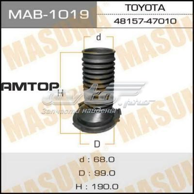 Купити MAB1019 Masuma Пильник амортизатора переднього