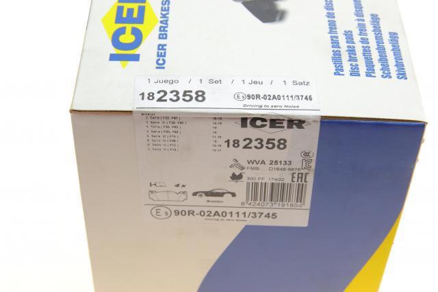 Передні тормозні колодки 182358 Icer