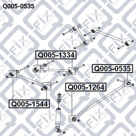 Сайлентблок заднього поперечного важеля Q0050535 Q-fix