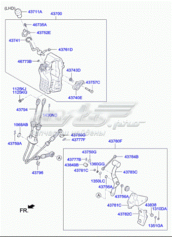 Трос КПП Hyundai/Kia 437944H050
