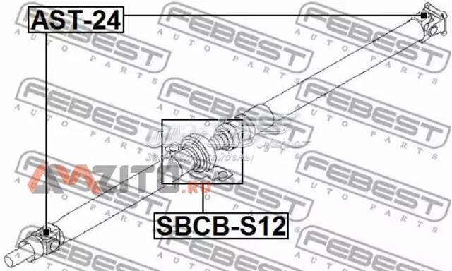 Підвісний підшипник карданного валу FEBEST SBCBS12