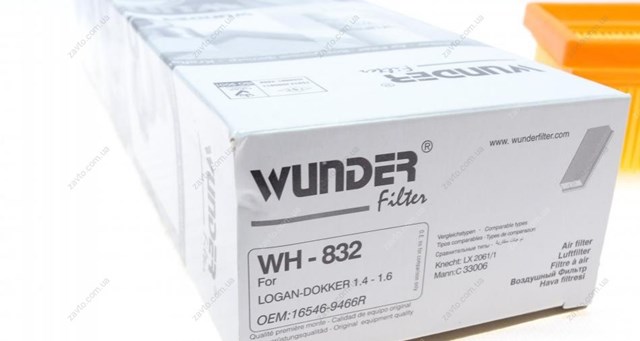 Елемент повітряного фільтра Wunder WH832 ціна, від 4.32 USD