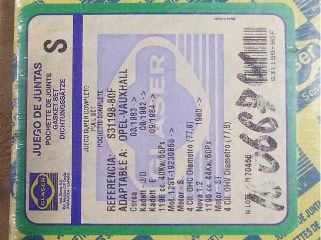 Комплект прокладок двигуна, повний Glaser S30453 ціна, від 33.38 USD