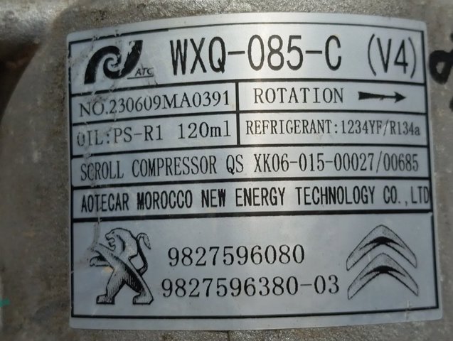 Компресор системи кондиціювання Peugeot/Citroen 9827596080 ціна, від 131.05 USD