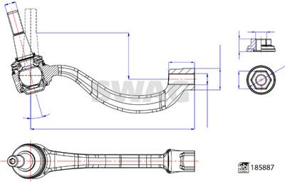 Накінечник поперечної рульової тяги LR090883 Land Rover