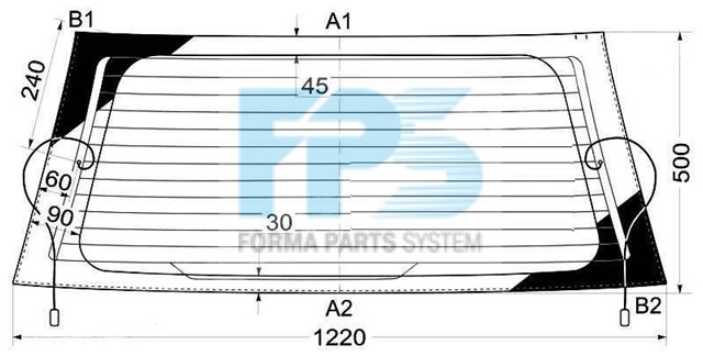 ST500508 Hanglass Скло третіх/п'ятих дверей
