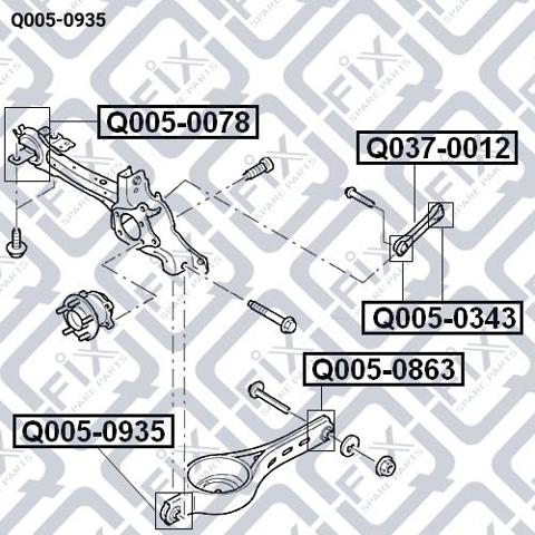 Сайлентблок заднього нижнього важеля Q-fix Q0050935