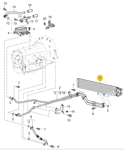 Радіатор охолодження, АКПП 95830701500 Porsche