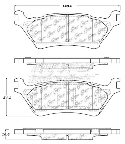 Задні гальмівні колодки 10316020 Centric Parts