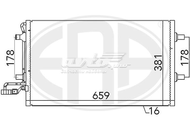 радіатор кондиціонера V95620015 Конденсатор кондиціонера VAICO V95620015