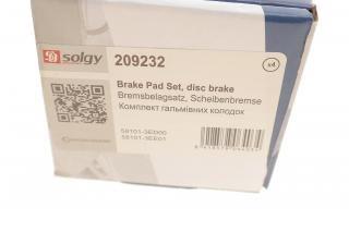 Задні гальмівні колодки Solgy 209232 ціна, від 15.15 USD