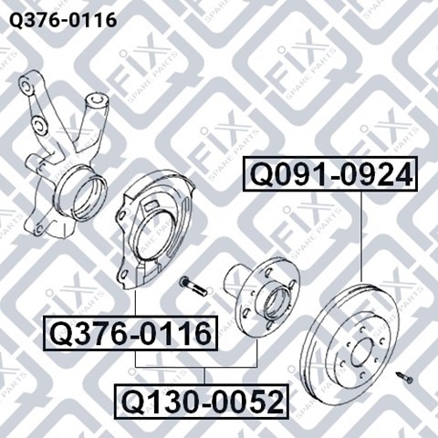 Болт маточини Q3760116 Q-fix