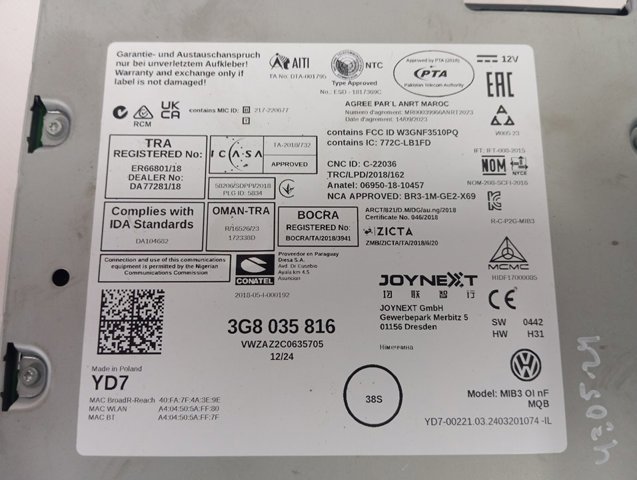 3G8035816 VAG 
