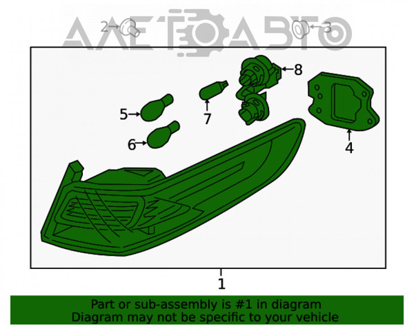 FP4044F1P FPS Задній лівий зовнішній ліхтар