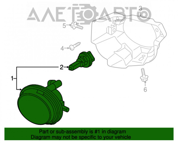 Фара протитуманна, права TK2151680A Mazda