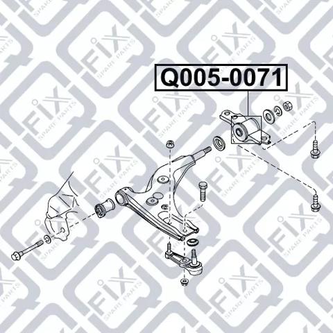 Сайлентблок нижнього важеля передньої підвіски Q-fix Q0050071 ціна, від 3.89 USD