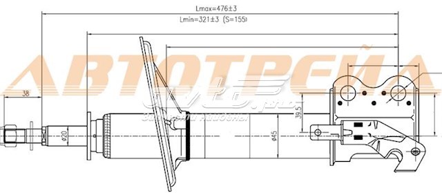 амортизатор передній, лівий ST4852049096 амортизатор передній, лівий ST4852049096