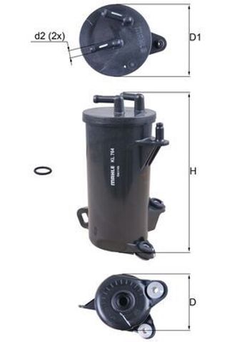 Фільтр паливний Mahle Original KL764D