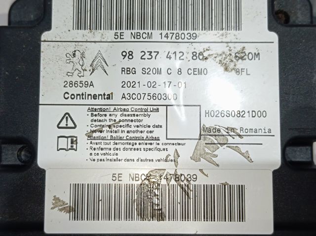Модуль-процесор керування подушки безпеки Peugeot/Citroen 1634737680 ціна, від  USD