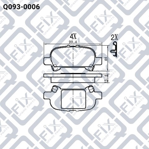 Q0930006 Q-fix Колодки гальмівні задні, дискові