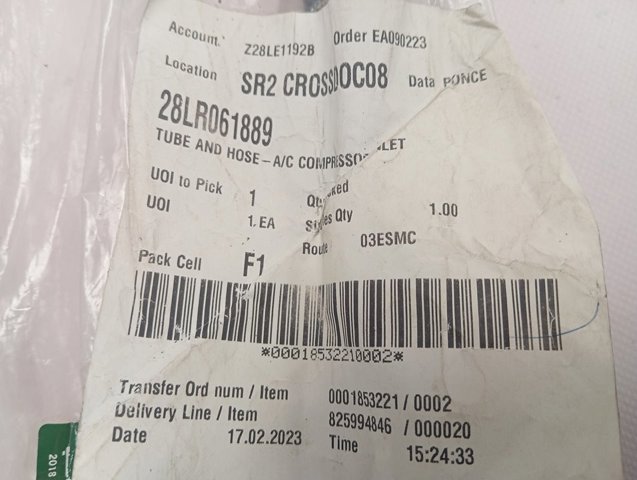 Шланг кондиціонера, від випарника до компресора Land Rover LR061889 ціна, від 50.00 USD