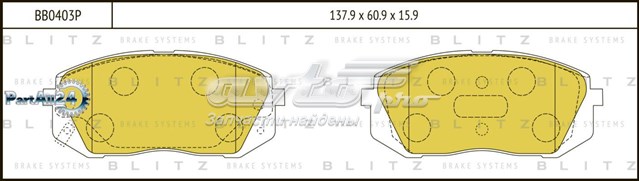 Колодки гальмівні передні, дискові BB0403P Blitz