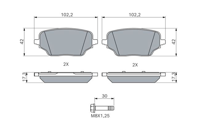 C2R019ABE ABE Колодки гальмівні задні, дискові